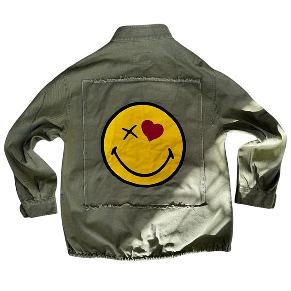 Zara Girls Green Jean Jacket with Decorative Patches 11-12 - Picture 2 of 5